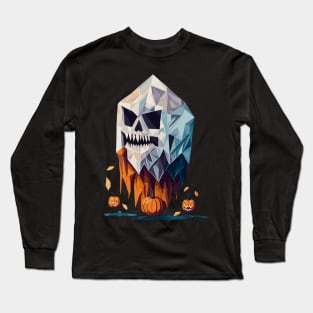 Geometric Halloween Ghost Long Sleeve T-Shirt